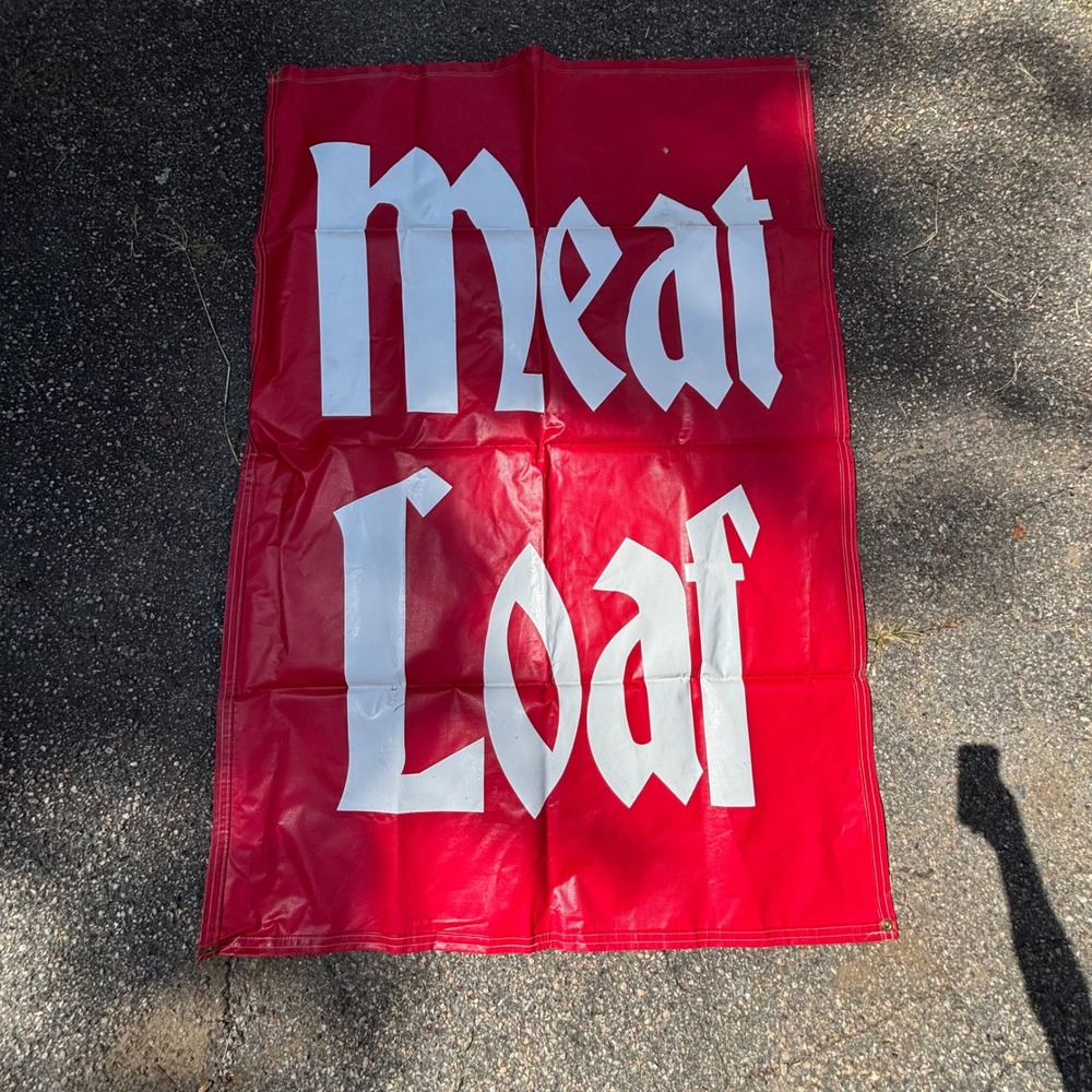 Vintage Meat Loaf Vinyl Banner Red White Rock Music Concert Promo Sign 72"x48"